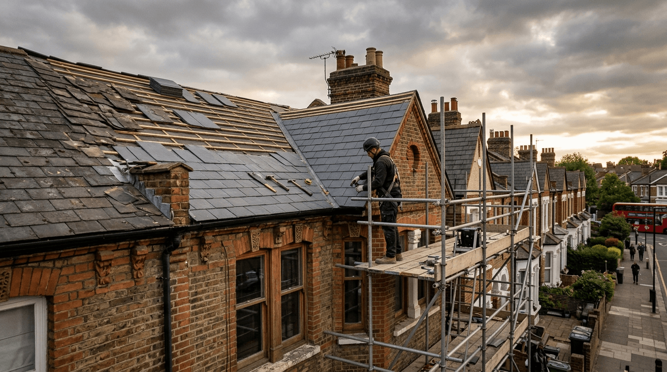 Professional roofing work in South London